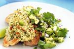 British Couscouscrusted Chicken With Lime And Avocado Salsa Recipe Appetizer