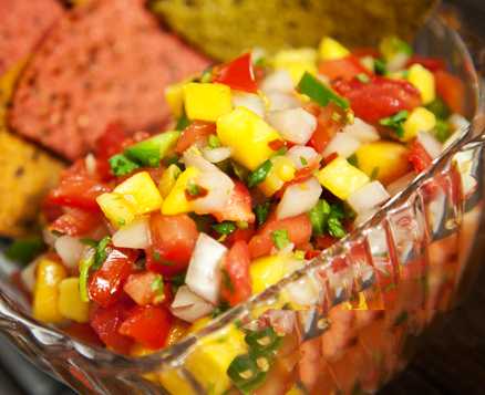 American Mango and Peach Salsa Appetizer