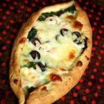 American Pizza with Elegant Restaurant and Spinach Appetizer
