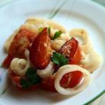 American Squid with Tomato and Onions Appetizer