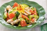 American Chicken Salad With Tomato Capers And Garlic Croutons Recipe Appetizer