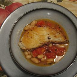 American Sea Bass with White Beans in Tomato-rosemary Broth Alcohol