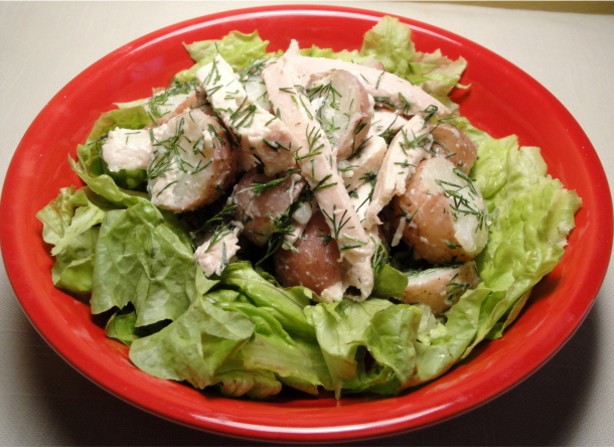 American Garlic Chicken  Potato Salad Dinner