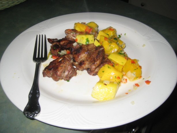 American Jerk Chicken Thighs With Mango Salsa BBQ Grill