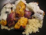 American Grilled Tandoori Chicken and Red Onion Skewers With Couscous Appetizer
