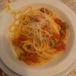 Italian Cherry Spaghettini and Sweet Italian Sausage Dinner