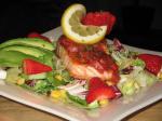 American Salmon Steak With Strawberry Sauce Dinner