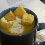 Cheese and Beer Soup with Garlic Croutons recipe