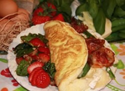 French Individual Springtime Omelet Parisienne Breakfast