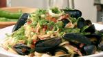 Australian Fettuccine with Fresh Seafood and a Green Harissa Dressing Appetizer