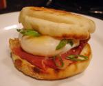 Canadian Poached Egg and Prosciutto Muffinwich Appetizer