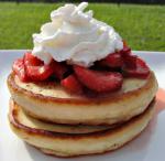 Australian Pancakes With Fresh Strawberries Breakfast