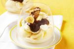 Australian Banana Sundae With Hot Fudge Sauce And Praline Cream Recipe Dessert