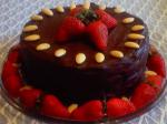 French French Chocolate Almond Cake With Strawberries Dessert