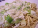 Australian Crab  Leeks over Linguine Dinner