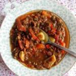 American Stew of Lentils with Bacon and Sausage Appetizer