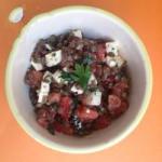 American Lentil Salad with Feta Cheese and Tomato Appetizer
