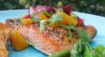 American Salmon or Halibut With Fruit Salsa Dinner