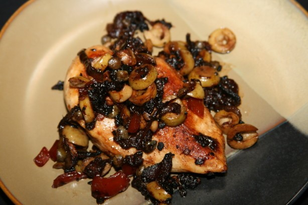 Australian Chicken With Onions Olives and Capers Dinner