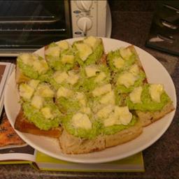 Australian Smashed Peas and Mozzarella on Toast with Romano Breakfast