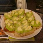 Australian Smashed Peas and Mozzarella on Toast with Romano Breakfast