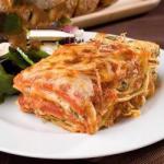 American Vegetarian Lasagna with Cheese Sauce Appetizer