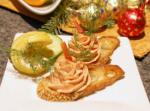 American Smoked Wild Salmon Mousse Canapes on Baguette Crostini Appetizer