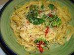 American Creamy Pasta With Chicken Broccoli and Basil  Low Fat Version Dinner