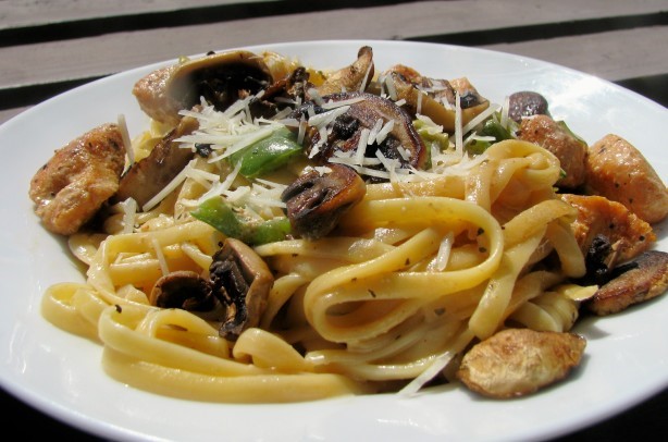 French Cajun Chicken over Pasta Dinner