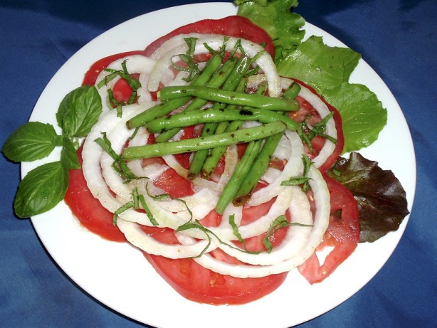 French French String Beans Green Beans Tomato  Basil Salad Dinner