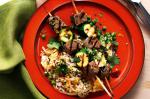 British Beef And Zucchini Skewers With Fried Rice Recipe Appetizer