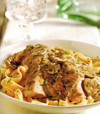 Italian Chicken Marsala with Fettuccine Dinner