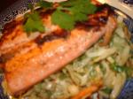 Thai Thai Salmon on Asian Slaw Appetizer