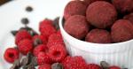 American Chocolate Raspberry Protein Balls Disguised as Truffles Appetizer