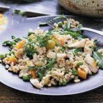 Australian Pilaf of Barley Acidulous to Vegetables and Chicken Appetizer