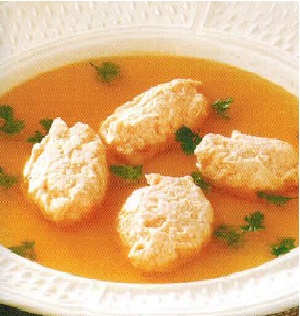 Swiss Clear Soup With Salmon Quenelles Soup