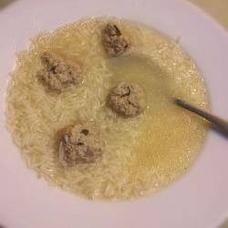 Italian Soup with Rice and Meatballs Appetizer