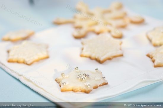 American Almond Christmas Snow Flake Cookies Dessert