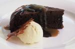 British Valli Littles Chocolate Brownie Cake With Icecream And  Sauces Recipe Dessert
