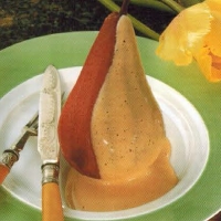 British Poached Pears With Ginger Zabaglione Dessert