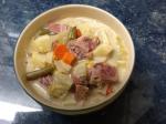 British Slow Cooker Corned Beef and Cabbage Chowder Appetizer