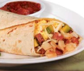 Mexican Breakfast Burrito with Scrambled Egg Potatoes and Green Chilies Breakfast