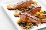 Chilli Soy Salmon With Wokfried Noodles Recipe recipe
