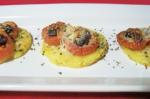 American Polenta Pizzas With Roasted Tomatoes and Kalamata Olives Appetizer