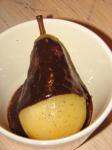 Spanish Pears with Chocolate Sauce and Cracked Black Pepper Dessert