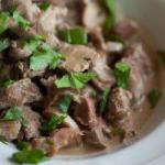 Russian Chicken Liver with Mushrooms Dinner