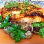 Original Combination of Fish with Mushrooms you Can Use Forest Cooked in the Oven Quick Delicious Dinner for the Entire Fami recipe
