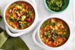 American Chorizo Kale And Barley Soup With Walnut Pesto Recipe Appetizer