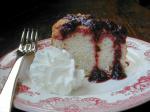 American Lemon Angel Cake With Blueberry Sauce Dessert