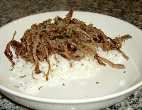 Cuban Vaca Frita cuban Shredded Beef Dinner